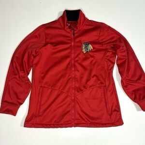 Antigua Chicago Blackhawks Women’s size XL Red full zip Jacket 525B4